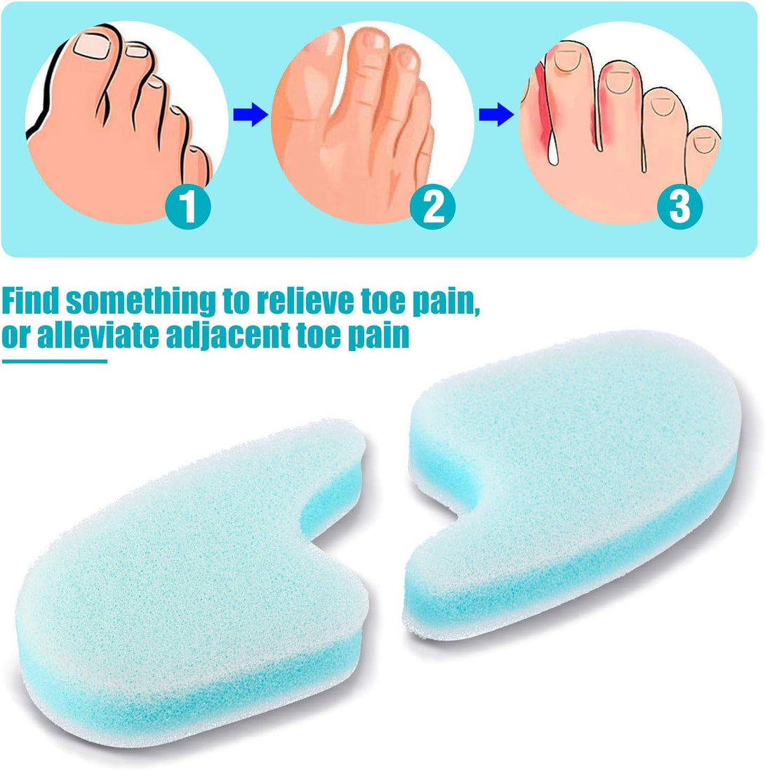 Mudder 16 Pieces Foam Toe Spacers for Feet Women 3 Layer Foam Toe Separators for Overlapping Toes Toe Stretcher Divider for Women Men Toes Relief Friction Hammer Toes and Prevent Corns