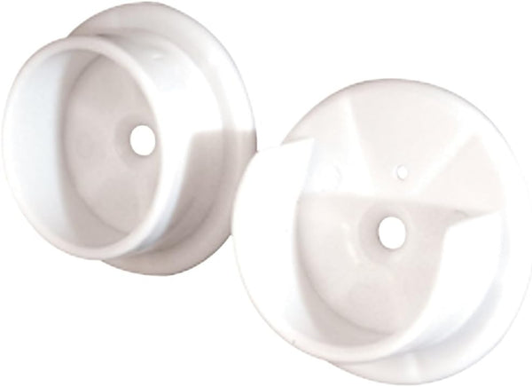 Prime-Line N 6568 Closet Pole Sockets, 1-3/8 In., Plastic, White (1 Set)