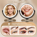 Makeup Mirror with Lights, Double Sided 1X/20X Magnifying Mirror with Light, Rechargeable 3 Color Lights and Adjustable Brightness, 360ÃÂ° Rotation