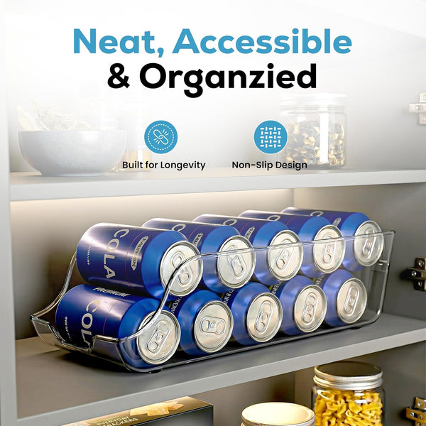 Utopia Kitchen Soda Can Organizer and Dispenser for Refrigerator/Pantry - Durable Can Storage Organizer Fridge & Kitchen Organization - (Clear,