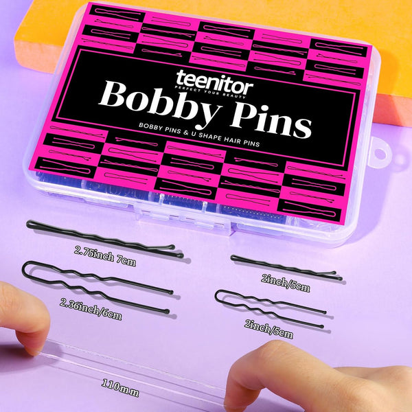 Teenitor 300Pcs Bobby Pins for Women Bobby Pins Black, Hair Pins for Women