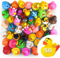 Rubber Ducks for Jeep Ducking 50 PCS Assorted Rubber Ducks for Duckies Games, Jeeps Ducking / Cruise Ships and Bath / Pool Play - Small 2 Inch