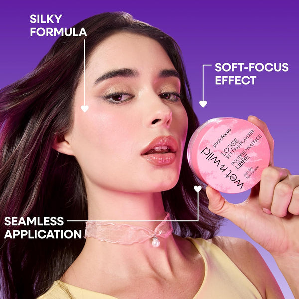 Wet N Wild Photo Focus Loose Baking Setting Powder, Highlighter Makeup, Fair to Medium & Tan Skin Tones, Translucent