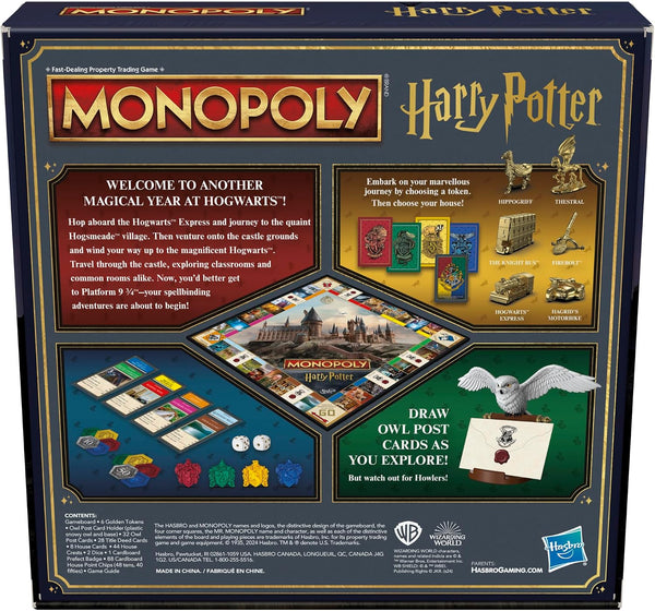 Hasbro Gaming Monopoly Harry Potter Edition Board Game | A Magical Adventure at Hogwarts | Ages 8 and Up | 2 to 6 Players | Family Games | Gifts