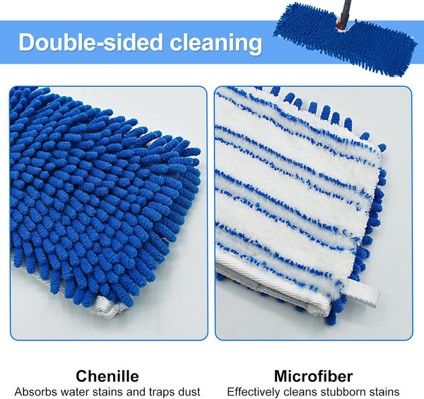 3 Pack Mop Heads Replacements Compatible for Ocedar Dual-Action Microfiber Flip Mop, Double Sided Mop Replace Head Mop Refills with Microfiber &