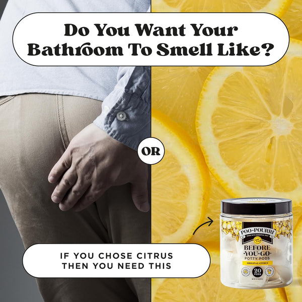 Poo~Pourri Original Citrus Before-You-Go 2-in-1 Toilet Potty Pods 20ct - Bathroom Odor Remover & Toilet Cleaner - Plant Based Ingredients &