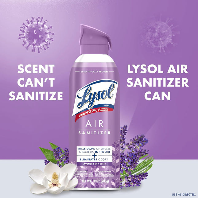 Lysol Air Sanitizer Spray, for Air Sanitization and Odor Elimination, Lavender S