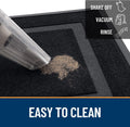 OLANLY Front Door Mat Outside 29.5x17, All-Season Heavy-Duty Rubber Doormat Black Classic Border Rectangular 29.5" x 17"