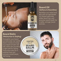 Beard Care Kit - Softer, Smoother, Moisturized Beard - Beard Oil and Balm - Gift Set (Sandalwood Bourbon)