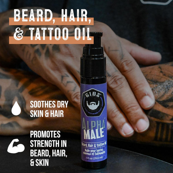 GIBS Grooming Signature Beard, Hair & Tattoo Oil, 1 oz Skull Jar Smooth and Sweet 1 Fl Oz (Pack of 1)
