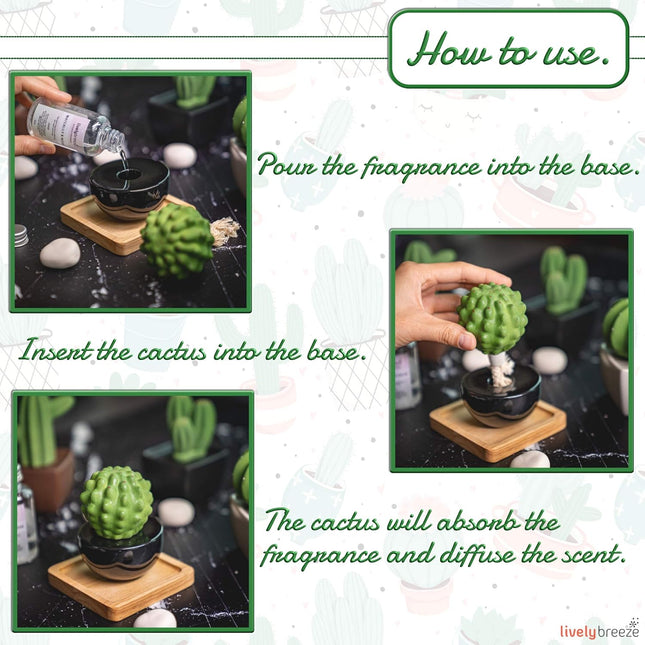 Frank Cactus, Non-Electric Ceramic Diffusers for Essential Oils and Aromatherapy