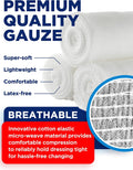 24 Gauze Rolls - 4" x 4.1yd - Soft and Breathable Rolled Gauze - Latex-Free Premium Individually Wrapped Bandages with Bonus Tape - First Aid