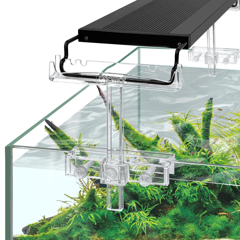 Driamor Aquarium Light Riser Adjustable, Clear Acrylic Fish Tank LED Light Stand Aquarium Lamp Holder Bracket Kit 2Pcs Transparent Support for