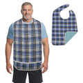 Modaliv Premium Adult Bib, Extra Large, Waterproof & Reusable, Blue | Clothing Protector with Crumb Catcher, Machine Washable Adaptive Dining Bib