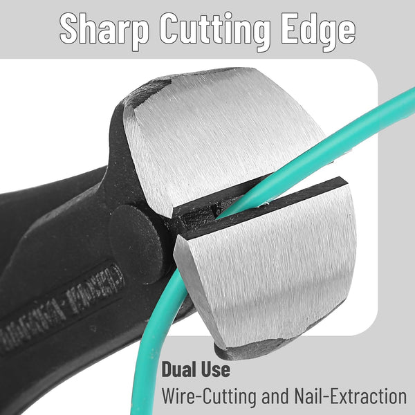Bates Nail Puller and Staple Remover - Yellow, 2 Pack, Carpenter Tool, End Cutting Pliers, Nippers for Nail Pulling 7", 2 Pack Yellow