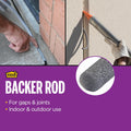 M-D Building Products - Versatile Gray Foam Backer Rod Set 1/2In X 20Ft - Essential Caulk Saver for Sealing Concrete Gaps, Expansion Joints, and