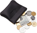Travelambo Leather Squeeze Coin Purse Pouch Change Holder For Men & Women 01 Vintage Black