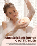 Super Soft Sunflower Suction Cup Bath Ball, 2025 Upgraded 2-In-1 Sunflower Ball Exfoliating Bath Sponge Cleaning Brush, Mesh Shower Body Sponge