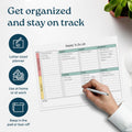 Large Weekly Planning Pad and Matching Notepad, 52 Letter Size Tear-Off Sheets, 8.5' X 11' Undated Weekly Desk Planner Pad, Daily Schedule, to Do