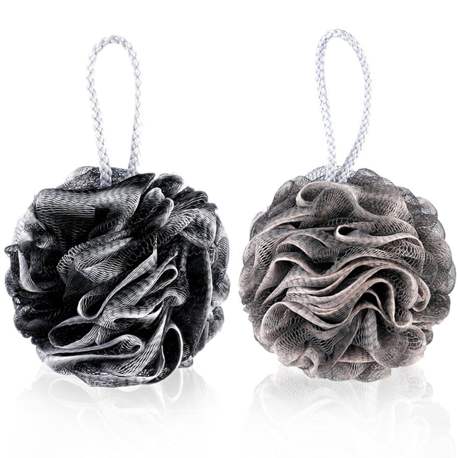 2Pcs Bath Loofah Sponge Shower Loofahs Bath Sponges 60G for Body Washing Exfoliate Cleanse Soothe Skin (Black Green)