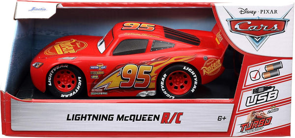 Jada Toys Pixar Cars 1:24 Lightning McQueen RC Remote Control Car 2.4 GHz Red Toys for Kids