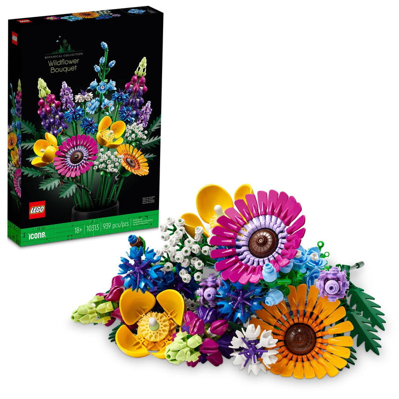 LEGO Botanicals Artificial Wildflower Bouquet - Fake Indoor Flowers Building Set for Home, Kitchen, Desk Decoration, Adults Ages 18+ - Gift for