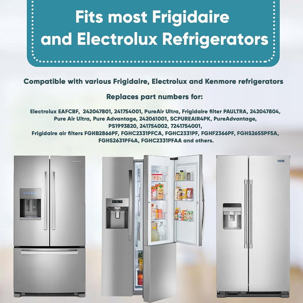 Omaeon Refrigerator Filters Compatible with 242047804 Frigidaire AIR Filter - PureAir Ultra, EAFCBF and Electrolux Air Filter Replacement -