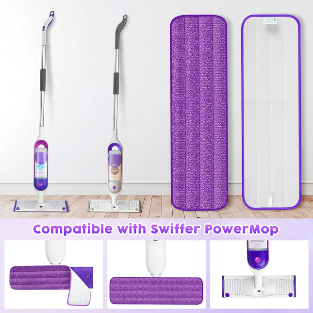 9 Pack Reusable Mop Pads Compatible with Swiffer Powermop, Microfiber Mop Pads Refills Machine Washable, Durable, and Hi