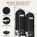 54" Garment Bags for Travel and Storage, Travel Suit Bags for Men Women with 2 Clear Pockets, Storage bags for Clothes, Suits, Dress, Shirts,