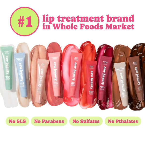 ESW Beauty Vanilla Almond Butter Lip Treatment - Light Caramel Brown Tint with Shea Butter, Vitamin E, Vanilla & Almond for Enhanced Protection &