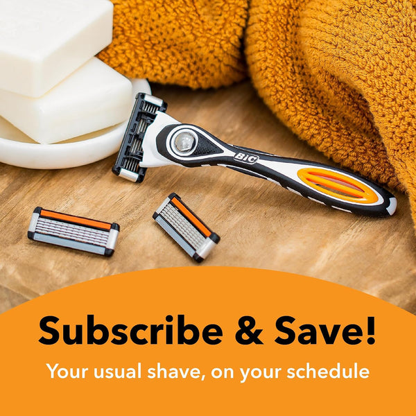 BIC Flex 5 Refillable Razors for Men, Long-Lasting 5 Blade Razors Refills for a Smooth and Comfortable Shave, 12 Razor Cartridges 12 Refill Cartridges