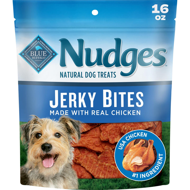 Blue Buffalo Nudges Chicken Jerky Bites Natural Dog Treats, Tender & Meaty Dog Snacks, Healthy Reward or Training Treat, Made in the USA with Real