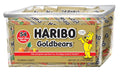 HARIBO Goldbears, Gummi Candy, 22.8 oz Tub (54 Packs) Assorted Flavors Goldbears Tub 22.8 Ounce (Pack of 1)