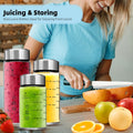 Glass Juice Bottles 4 Pack 16 Oz - Wide Mouth Glass Water Bottles with Lids - Borosilicate,Stainless Steel Lids for Juicing, Smoothies, Infused