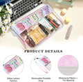 DYSHAYEN Chenille Letter Clear Zipper Pouch for Travel,Nylon Clear Cosmetic Bag,Makeup Travel Bag for Women Girls 11.8 Inches x 8.2 Inches