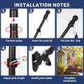Flag Pole,6Ft Flag Pole Kit(2 Packs) for 3' X 5'American Flag, Flag Pole Holder for outside House,Truck & Boat Use (Without Bracket) (Black)