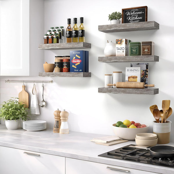 Sorbus Floating Shelves for Wall – 16 Inch Floating Shelf for Kitchen, Bedroom, Living Room, Bathroom, Home & Wall Decor - Mounted Bathroom