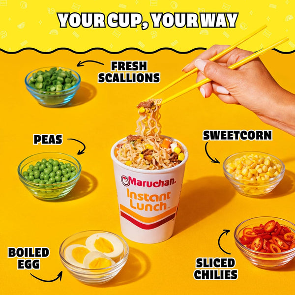 Maruchan Instant Lunch Ramen Noodles, Beef Flavor – Japanese-Style Instant Noodle Soup, Easy Meal Ready in 3 Minutes – 2.25 Oz. (12 Pack)