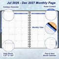 Monthly Planner 2026-2027 (7.4'' x 9.6''), 18 Months Calendar Book from Jul 2026-Dec 2027, 2026 Agenda Planner with Tabs & Pocket, 120GSM Paper,