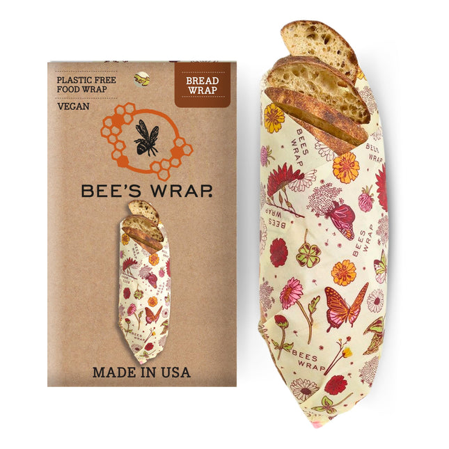Bee's Wrap Vegan Beeswax Wraps for Bread - Beeswax Bread Wrap for Sourdough & Bread Storage - Made in USA Reusable Natur