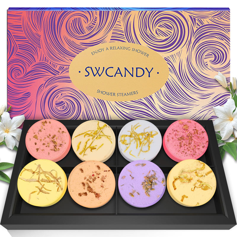 SWCANDY Shower Steamers Aromatherapy 8 Pack, Gifts for Mom Home Spa Floral Yellow