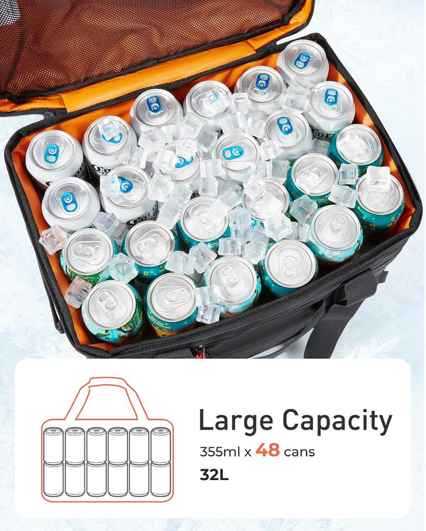 TOURIT Cooler Bag 48/60 Cans Insulated Soft Cooler Large Collapsible Cooler Bag 32/40L Lunch Coolers for Picnic, Beach, Work, Trip