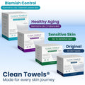 Clean Skin Club Clean Towels XL®, 100% USDA Biobased Face Towel, Disposable Face Towelette, Eczema Association Accepted, Makeup Remover Dry Wipes,