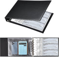 7 Ring Check Binder, 3-On-A-Page Business Checkbook Holder, 500 Checks Capacity, with 2024-2030 Calendar Organizer, Sleek Business Design (Black)