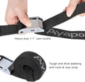 Ayaport Motorcycle Tie Down Straps 1.1” x 7’ (with Swivel Carabiner Hooks) Cam Buckle Tie Downs, Handlebar Strap for Dirt Bike, Motor Bike, Kayak,