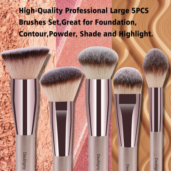 Makeup Brushes, Daubigny 16Pcs Complete Premium Synthetic Makeup Brush Set with Professional Foundation Brushes Powder Concealers Eye Shadows
