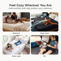 Bedsure Queen Mattress Pad - Quilted Fitted Mattress Topper Protector with 8-21 Inches Deep Pocket, Noiseless Breathable Bed Cover Padded, Machine