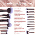 BS-MALL Makeup Brushes Premium Synthetic Foundation Powder Concealers Eye Shadows 18 Pcs Brush Set with 5 Sponge & Holder Sponge Case (A-Pink)