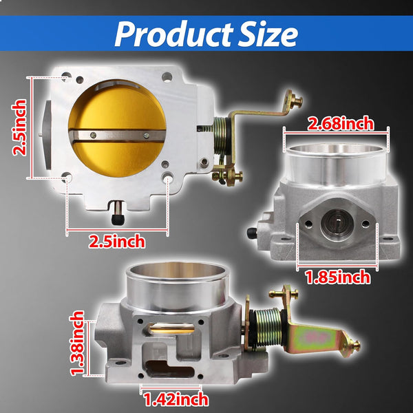 1724 62mm Throttle Body for High Flow Power Plus Series, Replacement for BBK Compatible With 1991-2003 Jeep 4.0L and 1998-2001 Cherokee 4.0L