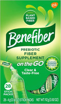 Benefiber On the Go Prebiotic GLP-1 Friendly Fiber Supplement Powder for Digestive Health, Daily Fiber, Unflavored - 28 Sticks (3.92 Ounces) 28
